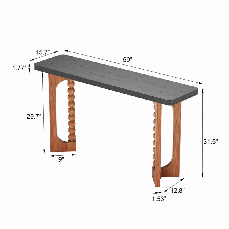 59 Inch Narrow Console Table, Wood Sofa Table Behind Couch Table for Hallway, Living Room