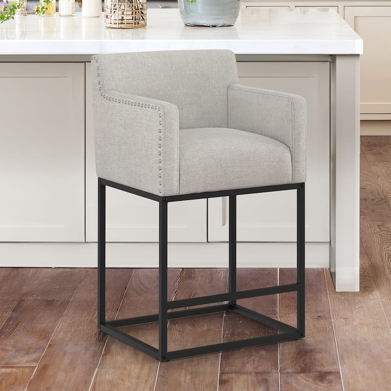 Modern Counter Height Bar Stools Fabric Upholstered Counter Stool
