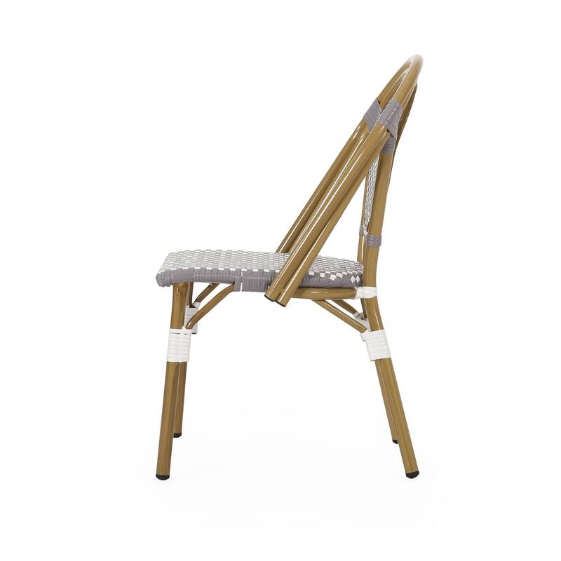 Remi Faux Bamboo/ Faux Rattan Outdoor French Cafe Chairs (Set of 4) by Christopher Knight Home