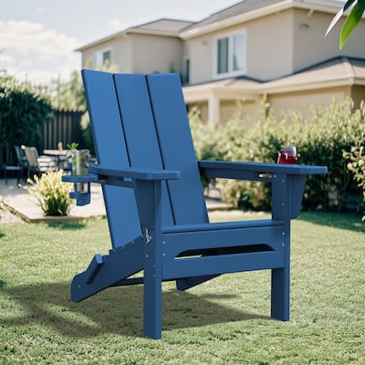 HDPE Modern All weather Adirondack Chairs with Cup-holders