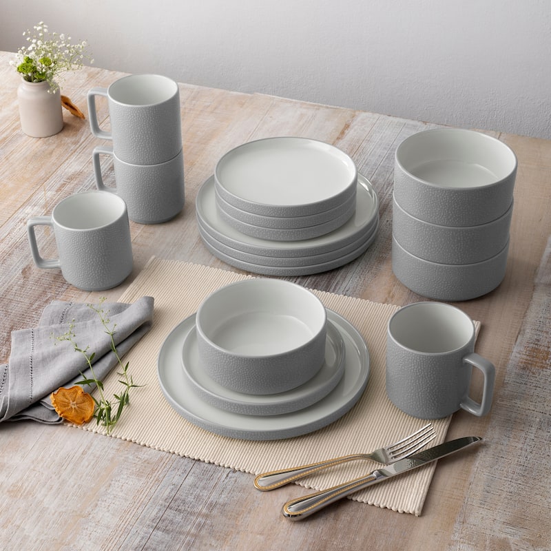 Noritake Colortex Stone 16-Piece Stax Dinnerware Set, Service For 4