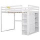 preview thumbnail 15 of 30, Traditional Practical Design Full Size Loft Bed with Built-in Ladder,Wardrobe and Shelves for Storage,LED Light Under-Bed