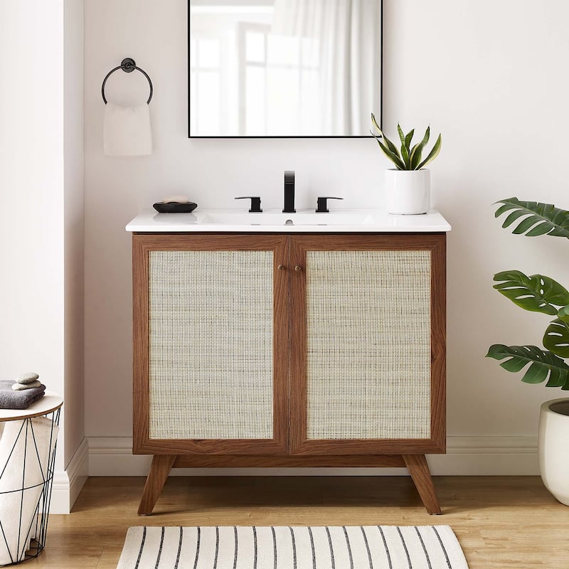 Soma 36" Bathroom Vanity - Walnut - Walnut Finish