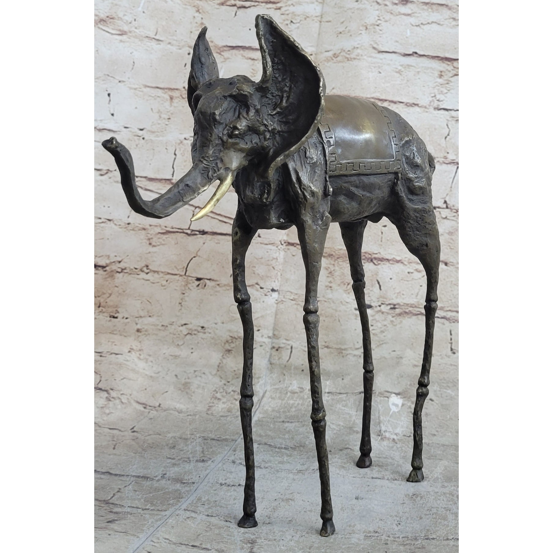 Salvador Dali Surrealist Elephant With Long Legs Bronze Metal Sculpture Statue Figurine