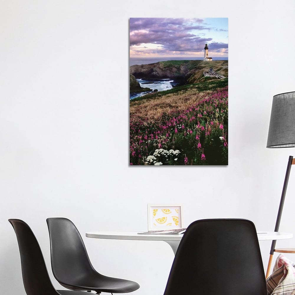 iCanvas "Silhouette of Yaquina Head Lighthouse, Yaquina Head, Lincoln County, Oregon, USA" by Panoramic Images Canvas Print