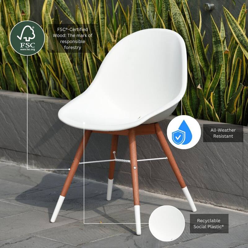 Amazonia FSC Solid Teak Bonita 7pc Extendable Outdoor Patio Dining Set