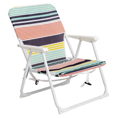 Oxford Cloth White Iron Frame Beach Chair Color