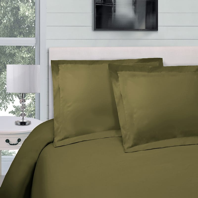 HomeRoots Sage Twin Cotton Blend 300 Thread Count Washable Duvet Cover Set
