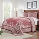 preview thumbnail 24 of 30, Cotton Blend Oversized Vintage Medallion Bedspread Set by Superior Berry Red - King