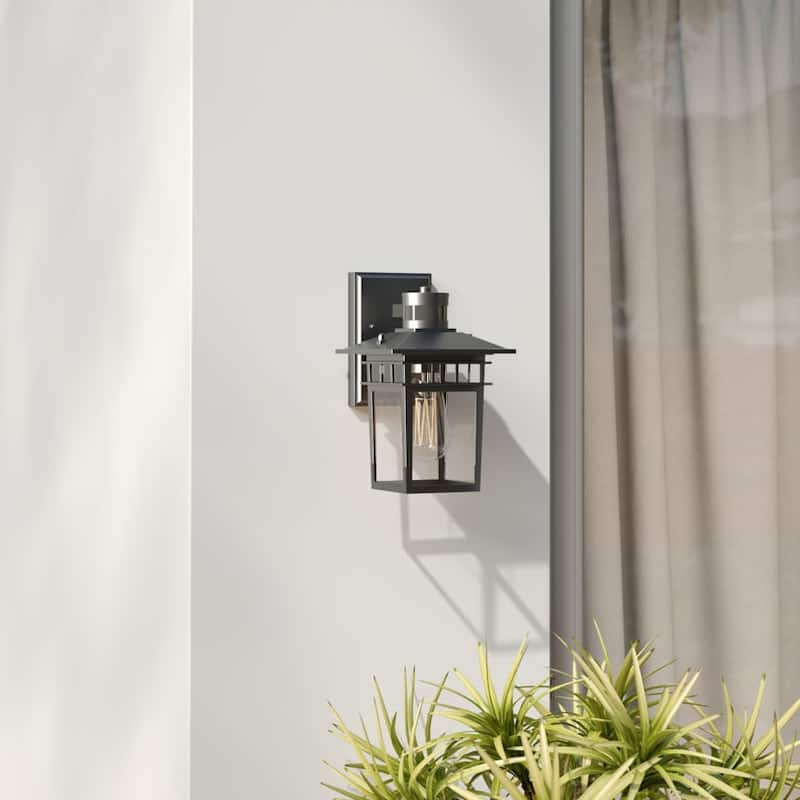 C Cattleya Matte Black Motion Sensor Dusk to Dawn Outdoor Wall Light Wall Sconce