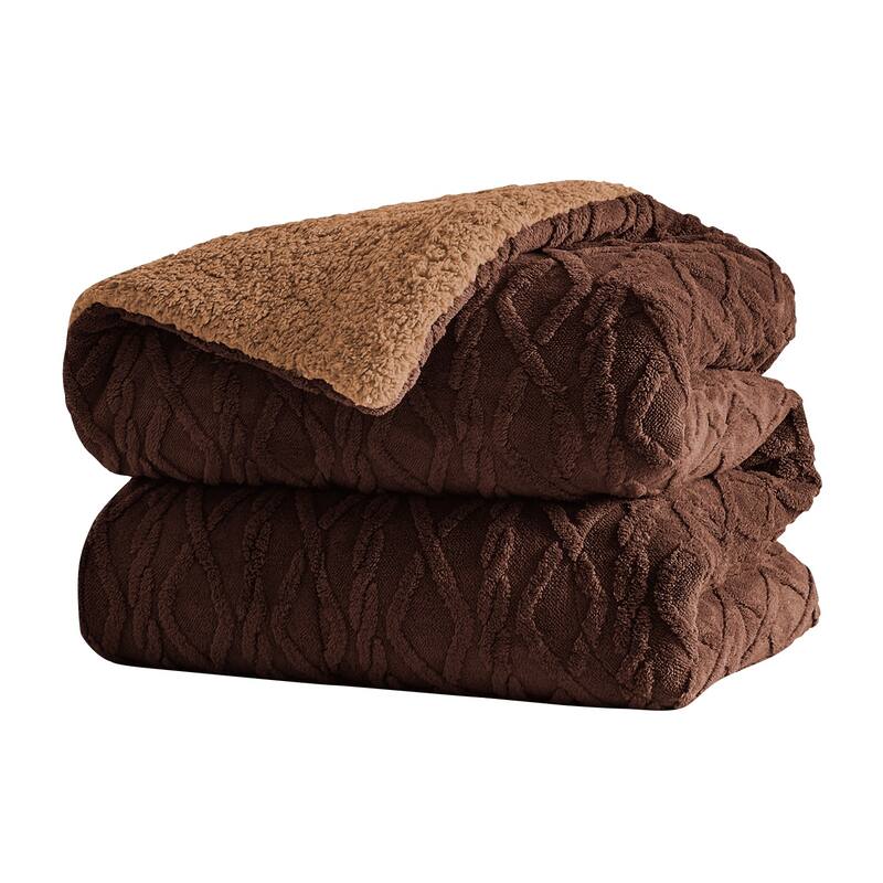 3 Pieces Sherpa Fleece Comforter Set Fluffy Comforter Bedding Set with 2 Pillowcases
