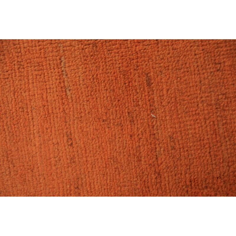 Orange Gabbeh Modern Area Rug Hand-Knotted Wool Carpet - 4'10" x 6'8"