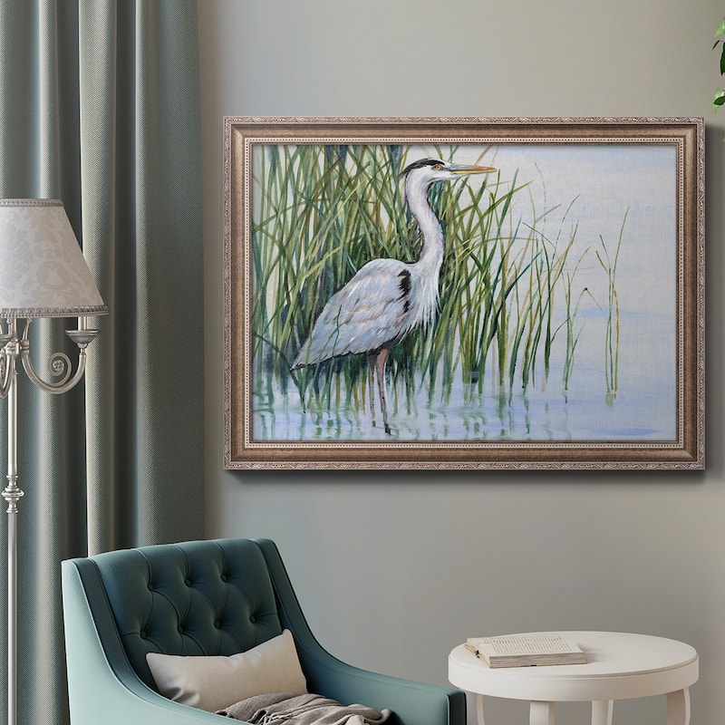 Heron in the Marsh I Premium Framed Canvas- Ready to Hang