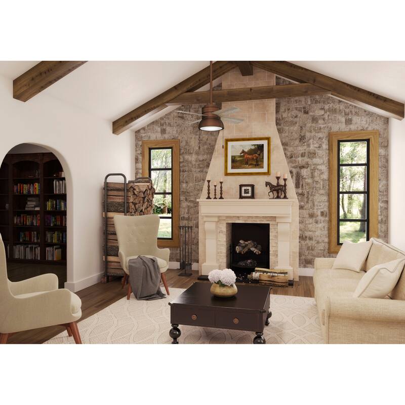 Hunter 36" Loki Ceiling Fan with LED Light - Bedrooms, Home Office, Laundry - Rustic, Farmhouse