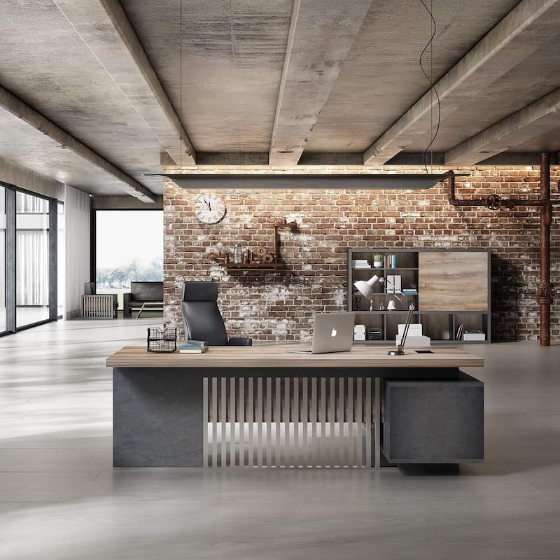 WESOME Large L-Shaped Executive Desk with Drawers Cabinet Cable Management - 94.5inch - Multi-Left Return