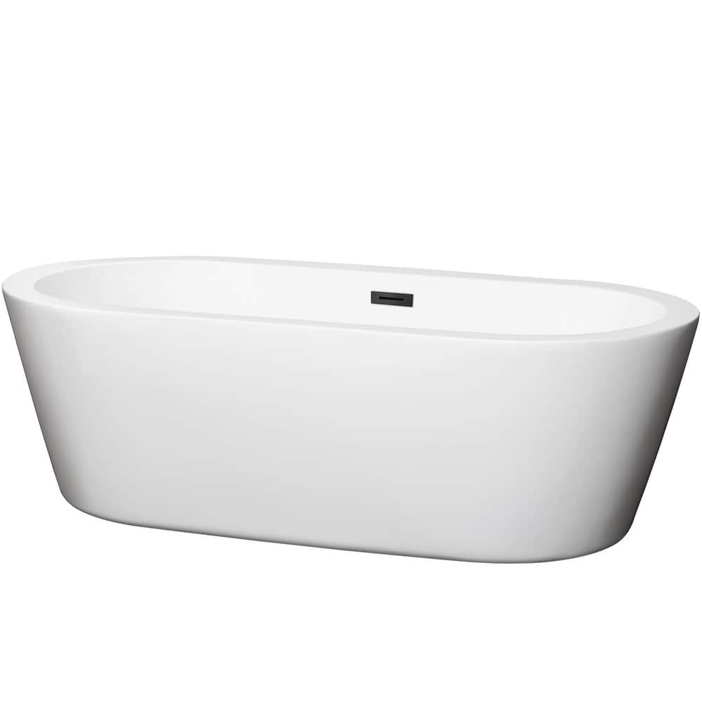 Wyndham Collection Mermaid 71" Free Standing Acrylic Soaking Tub with