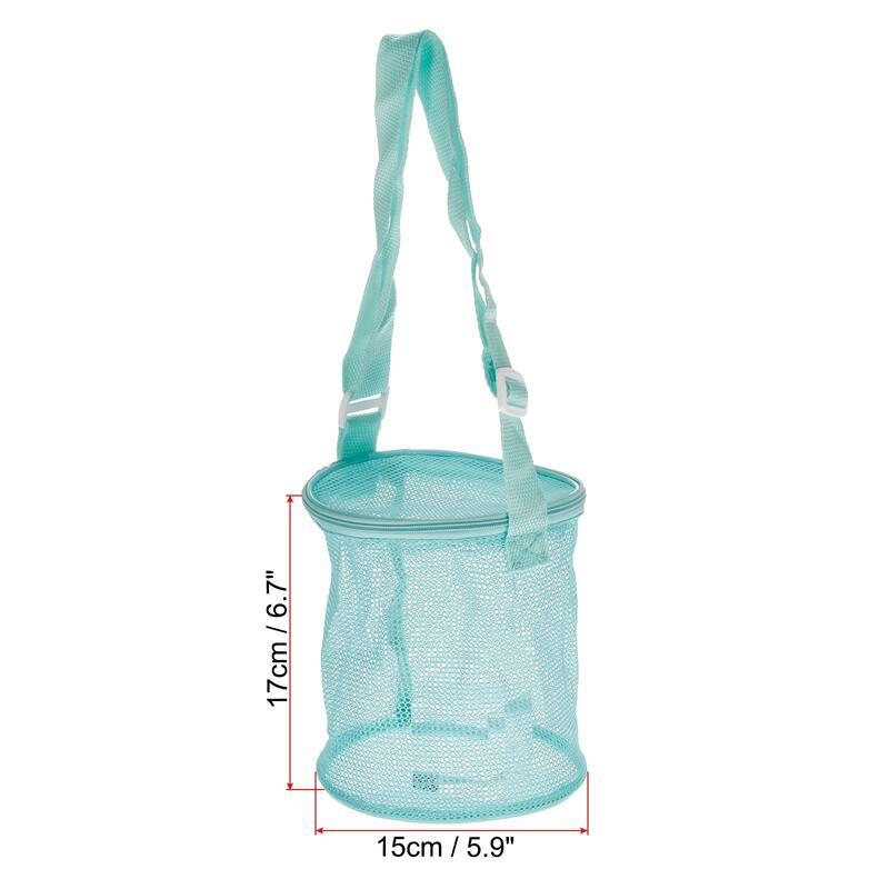 Mesh Beach Bag, Sea Shells Mesh Tote Sand Boxes Nets Bags, Green