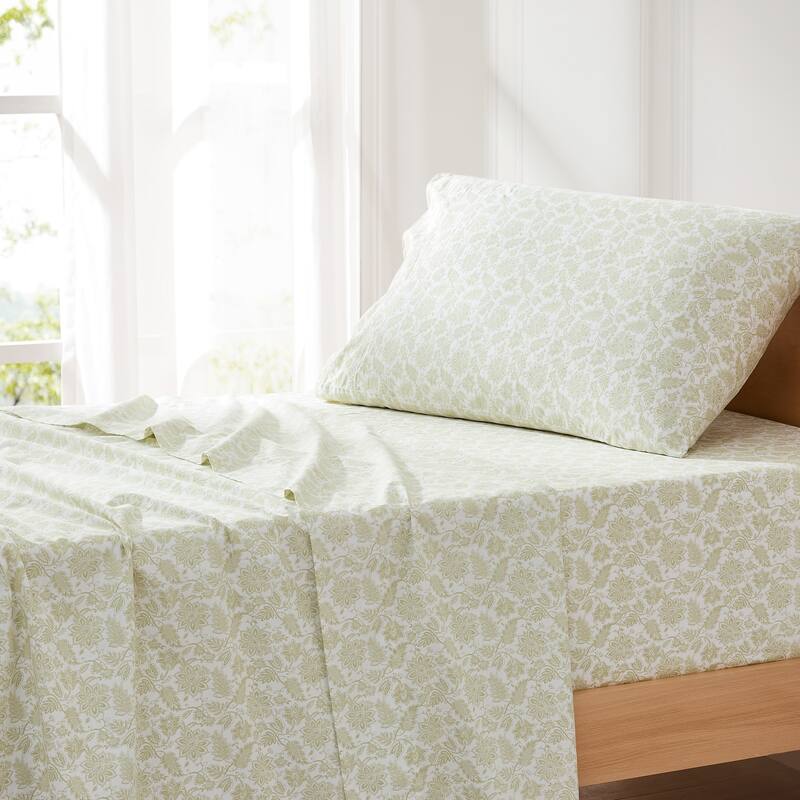 Lush Decor Floral Jacobean Sage Cotton Sheet Set