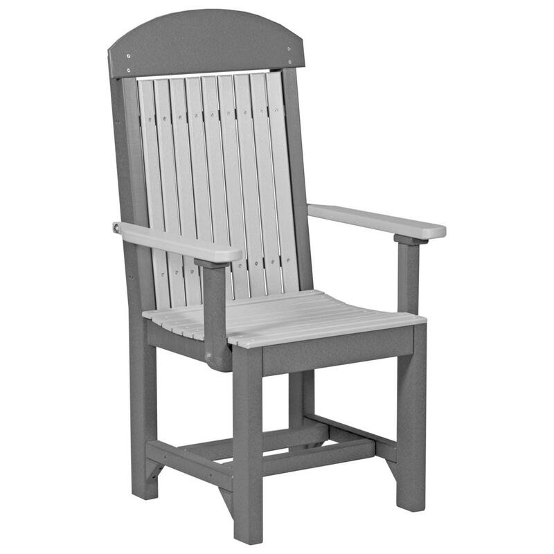 Set of 4 Poly Lumber Classic Dining Chairs - Arm Chair - Dove Gray & Slate - Dining Height