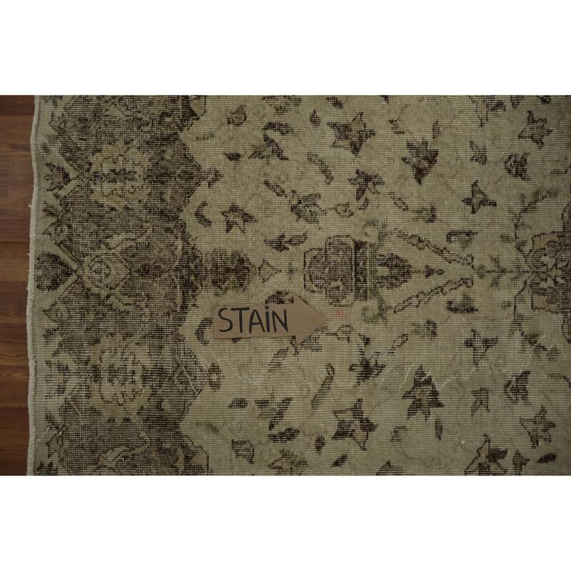 Hand Knotted Oriental 100% Wool Carpet Transitional Floral Beige & Ivories Anatolian Area Rug - 9' 0'' X 5' 3''