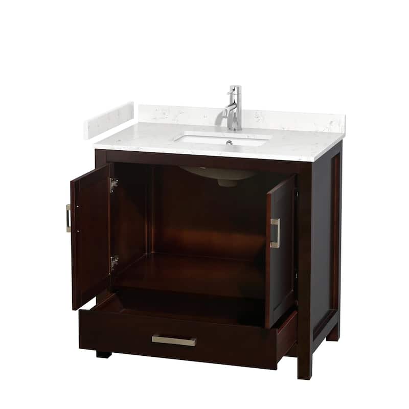 Wyndham Collection Sheffield 36" Single Bathroom Vanity, Carrara