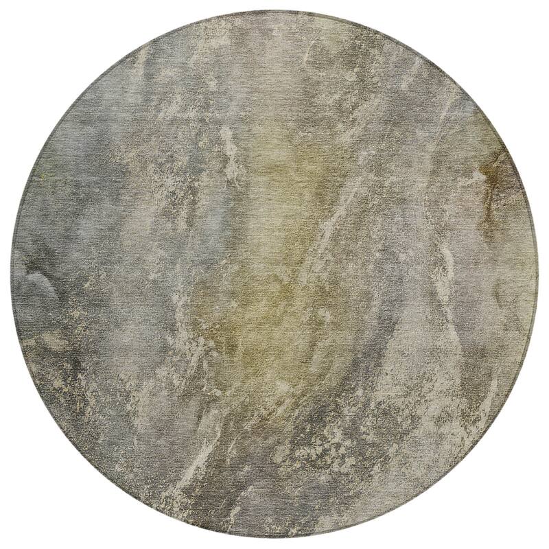 Machine Washable Indoor/ Outdoor Abstract Watercolor Chantille Rug