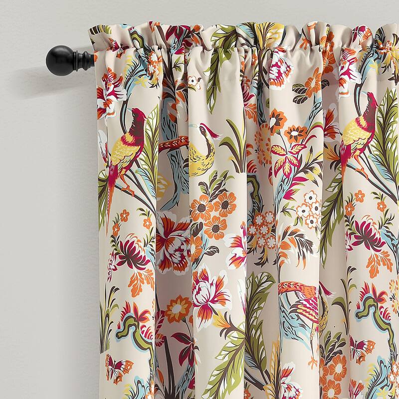 Lush Decor Dolores Room-darkening Floral Curtain Panel Pair