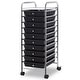 preview thumbnail 9 of 9, 10-Drawer Rolling Cart Utility Organizer with Wheels Black