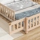 preview thumbnail 42 of 52, Montessori Floor Bed with Fence and Door, House-Shaped Headboard Floor Bed, Wooden Kids Bed Frame for Boys Girls, Twin/Full Size