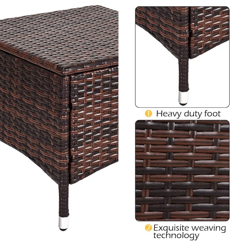 3PCS Outdoor Patio Rattan Wicker Furniture Set