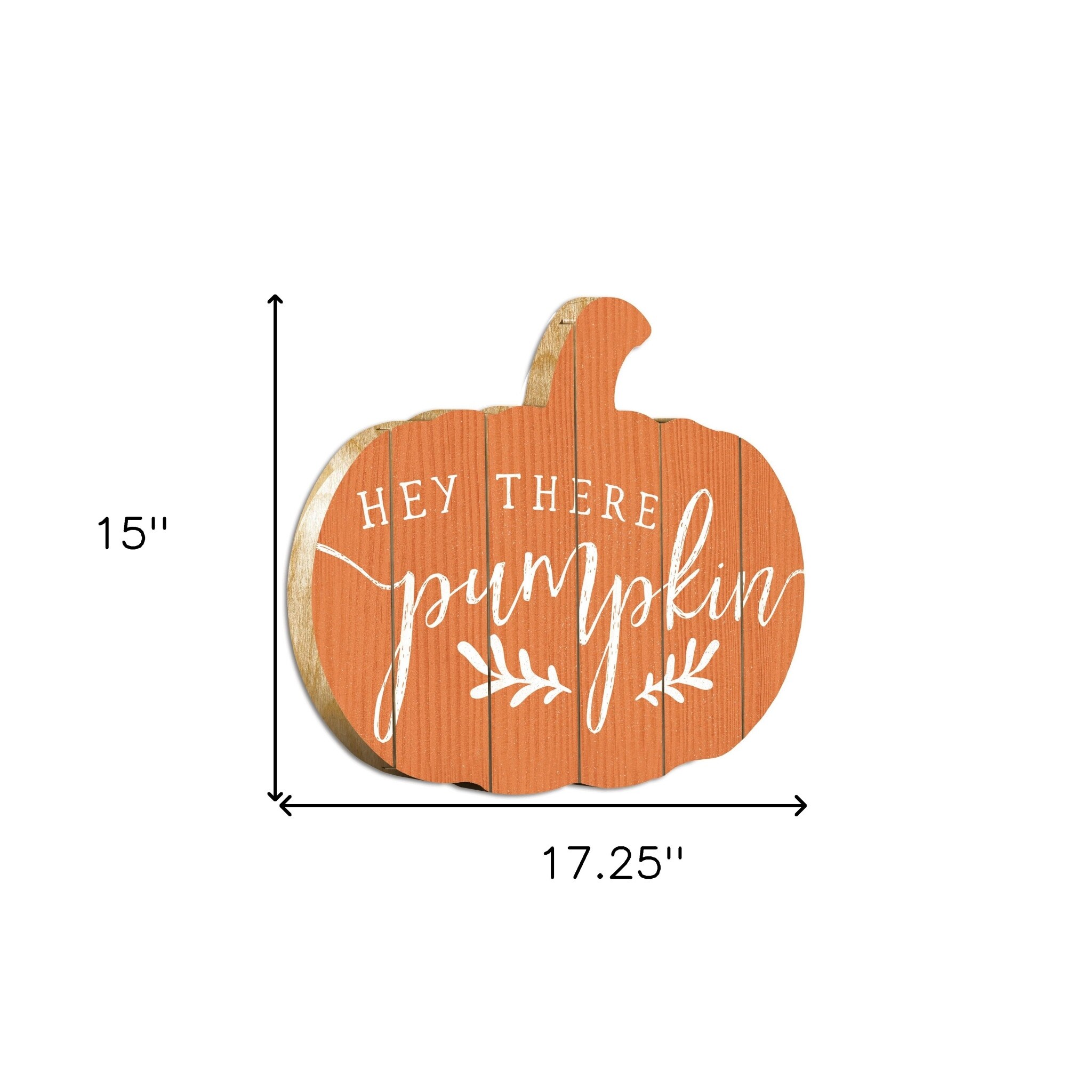 Orange and White Hey There Pumpkin Shaped Wall Art Orange and White Hey There Pumpkin Shaped Wall Art