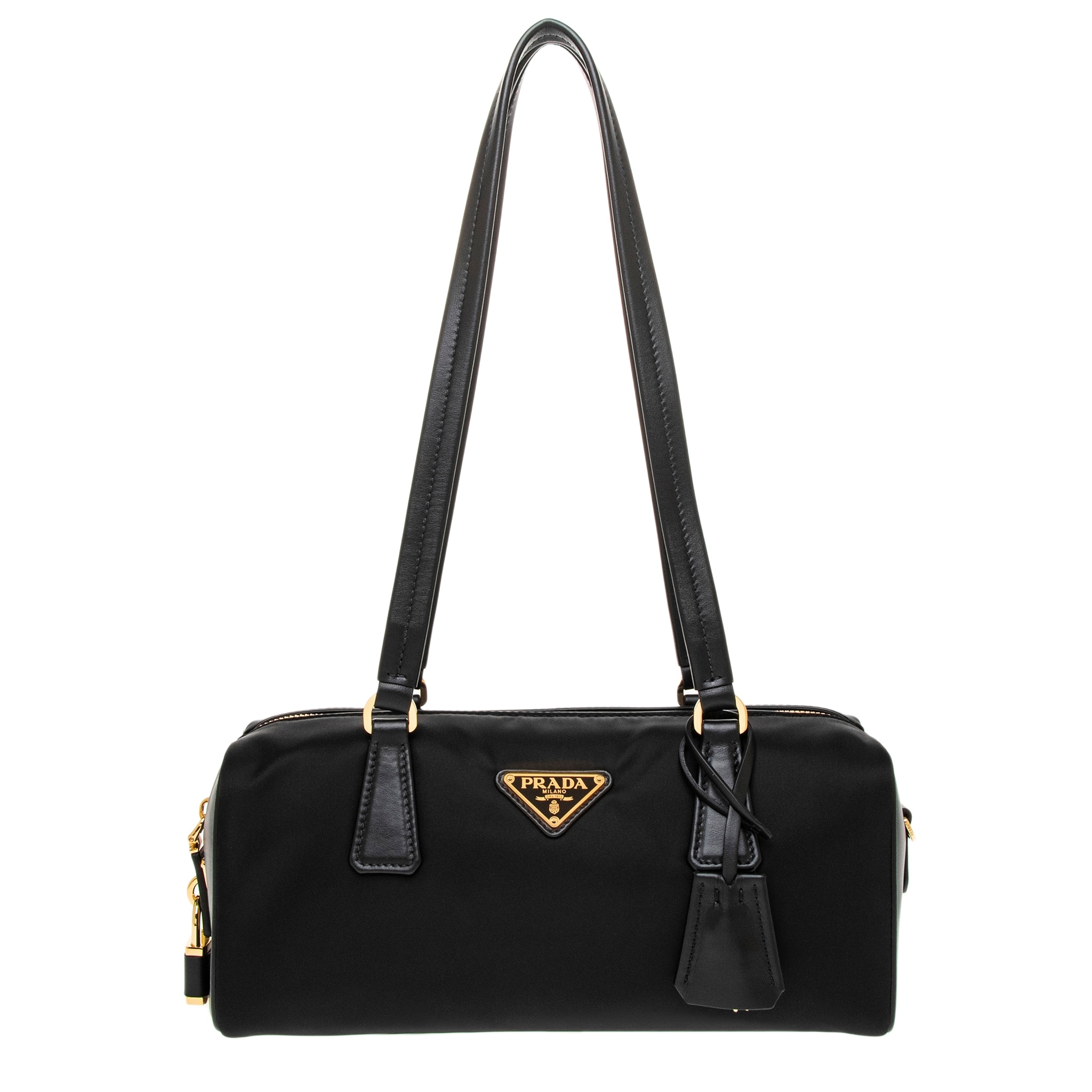 バッグ・カバンその他 PRADA MEDIUM BLACK LEATHER DANGLE BAG Prada Dangle Medium Leather Top-Handle Bag - Overstock