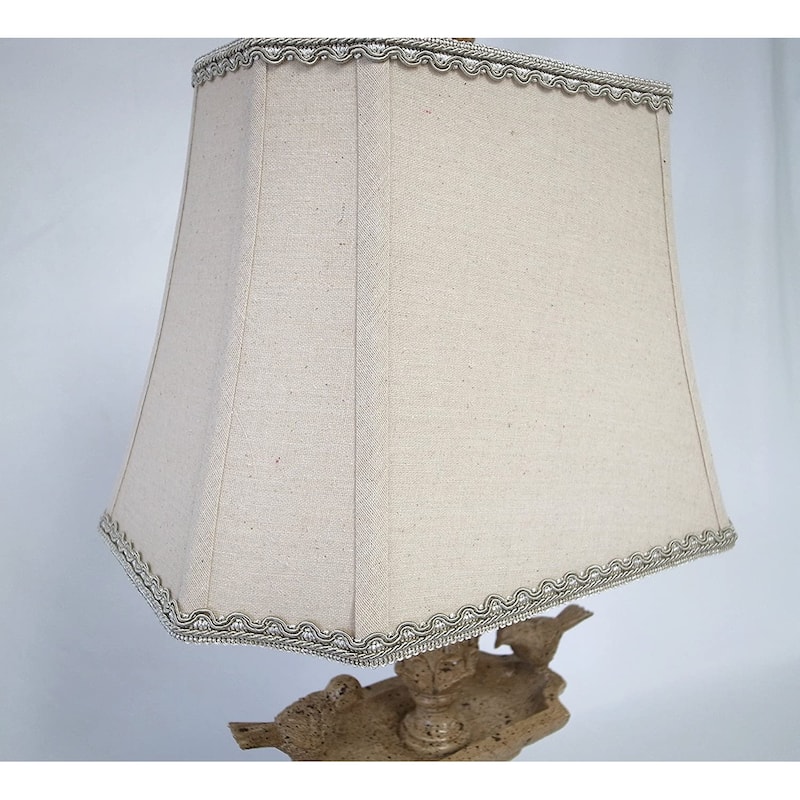26" Natural Linen Bird Decoration Accent Table Lamp