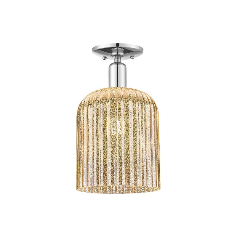Innovations Lighting 716-1C-14-8 Bridal Veil Semi-Flush Bridal Veil 8" - Polished Chrome / Mercury
