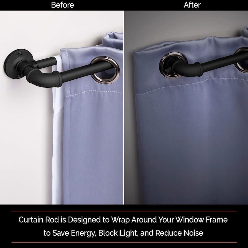 Sun Zero Bronn Industrial 3/4" Room Darkening Double Curtain Rod