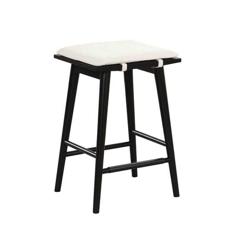 Barker Boucle Upholstered Barstool, Backless Counter Height Stool with Cushion