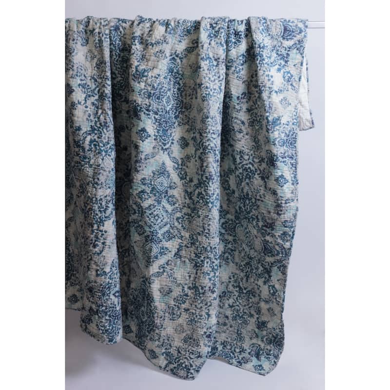Lina Cotton Linen Peacock Quilt
