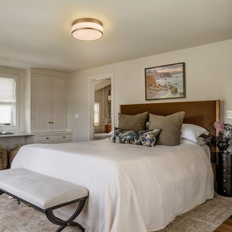 Selectable LED Flush Mount Ceiling Light with Frosted Glass