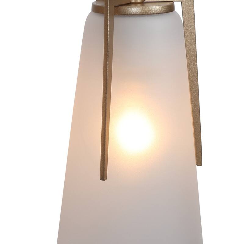 Modern Glam Frosted Glass Bronze Gold Bathroom Vanity Lights Dimmable Wall Sconces