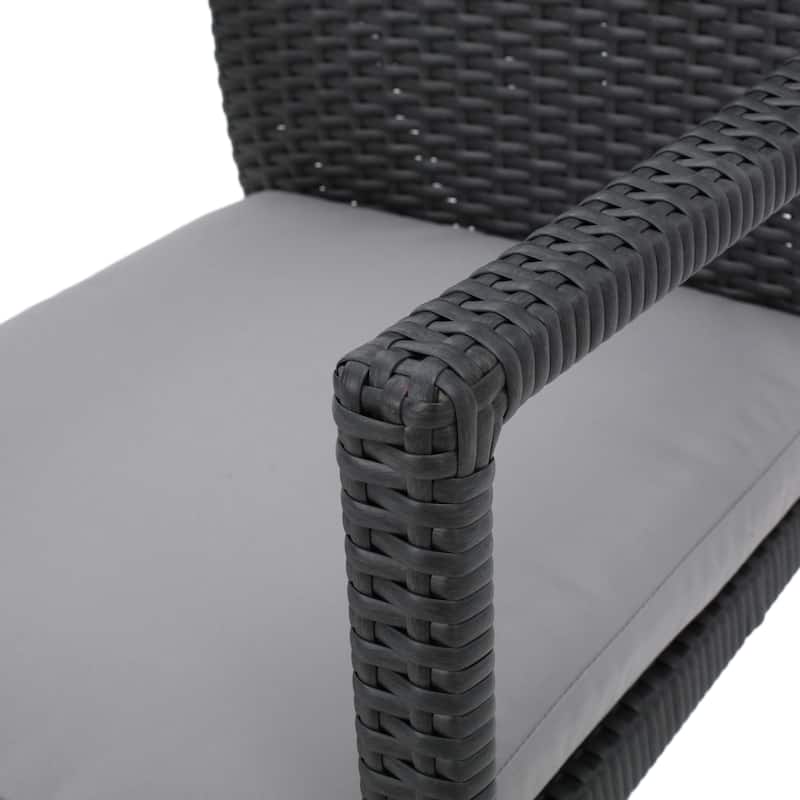 Tritan Outdoor 6-piece Rectangle Aluminum Wicker Dining Set with Cushions by Christopher Knight Home