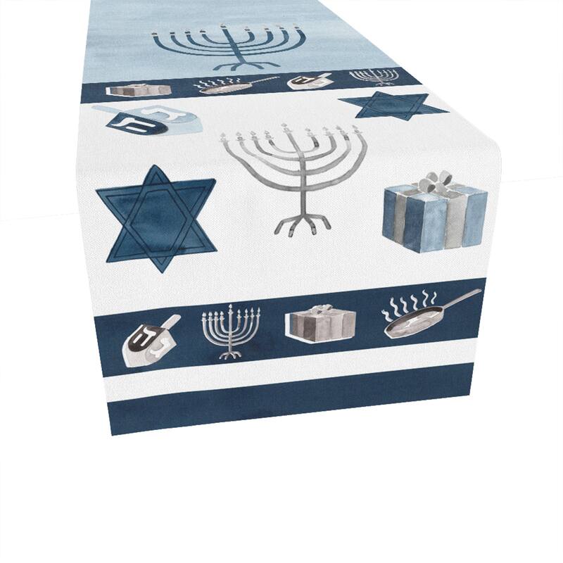 Happy Hanukkah Table Runner 13 x 72 - 13" x 72"