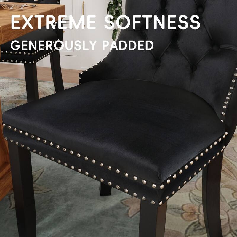 Tufted Naliheads Solid Wood Upholstered Dining Chairs Set of 8