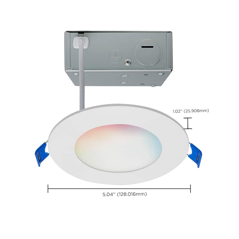Starfish 8W LED Direct Wire Downlight 4-Inch Remote Driver RGBTW Round White