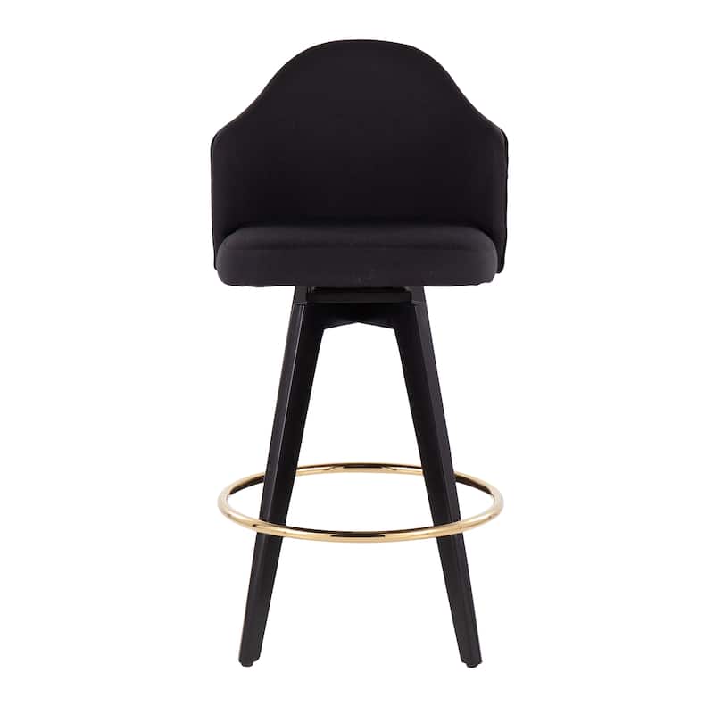 Carson Carrington Valsatra 26" Upholstered Counter Stool with Black Wood Base (Set of 2)