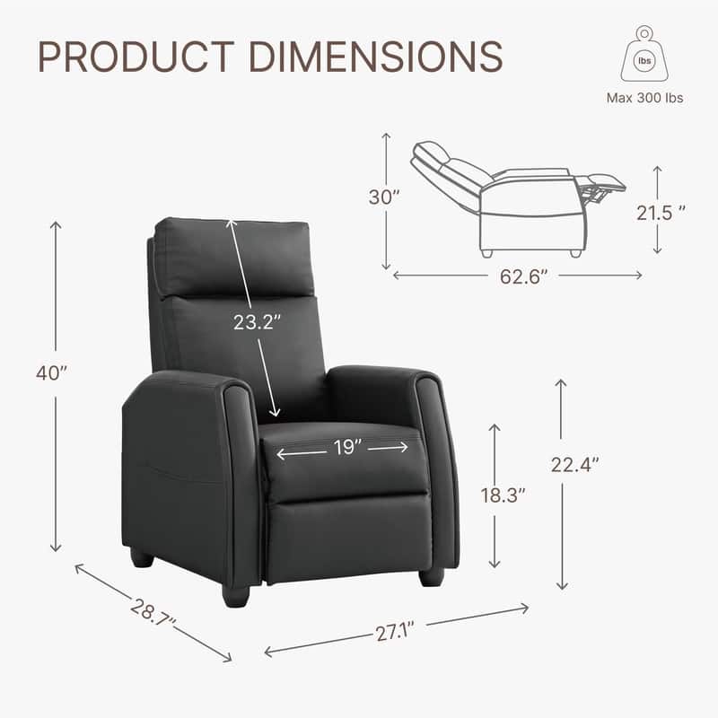 Andrea Recliner Chair with LED Lights, Heating & Massage
