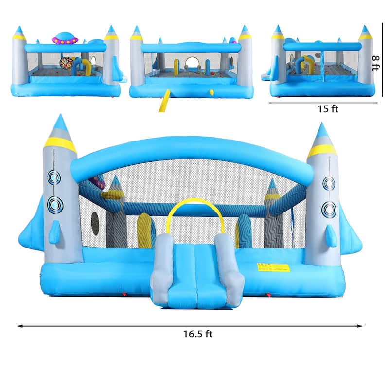 Large Inflatable Water Park & Bounce House – Heavy-Duty Sewn Material with Blower for Continuous Air Supply