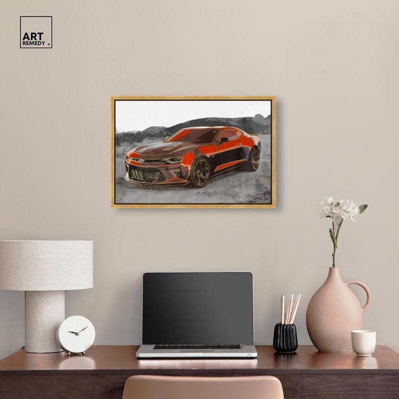 Red Sports Car Canvas by Art Remedy