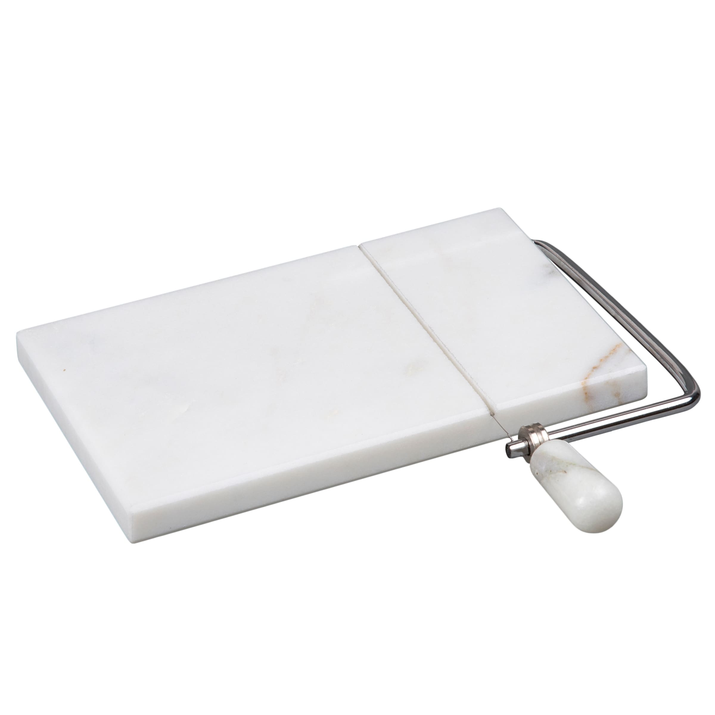 Creative Home Natural Off-White Marble 5" x 8" Cheese Slicer Butter Cutter