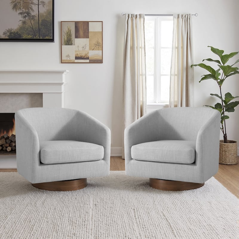31.1'' W Barrel Swivel Accent Chair (Set of 2)