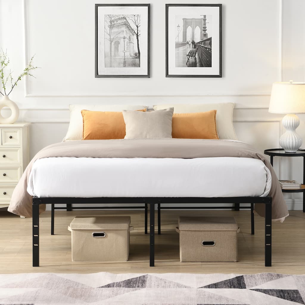 King Size Bed Frame , Heavy Duty Metal Bed Frame , Quick & Easy Assembly, No Noise